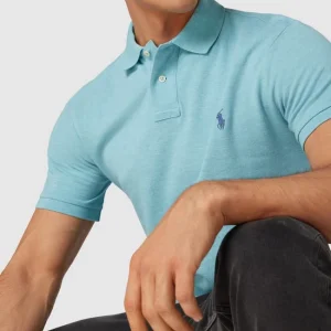 Polo Ralph Lauren Slim Fit Poloshirt Mit Label-Stitching – Eisblau 11