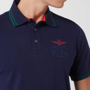 Brandneu ? Aeronautica Militare Poloshirt Mit Stickerei – Marineblau ? 11