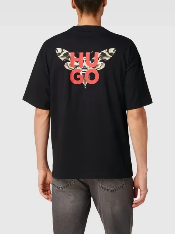 Schlussverkauf ? HUGO T-Shirt Mit Motiv-Print Modell ‘Dartborn’ – Schwarz ? 6