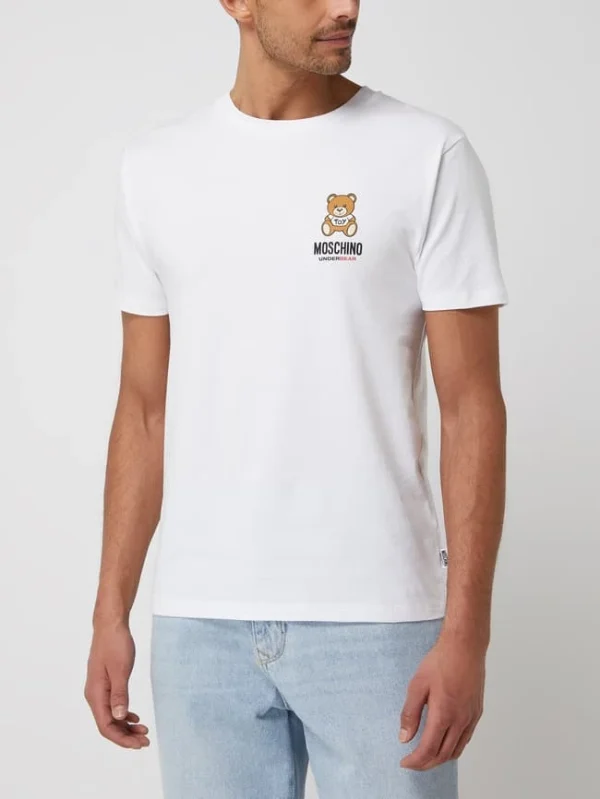Budget ⌛ Moschino Swim + Underwear T-Shirt Mit Logo Modell ‘Underbear’ – Weiß ✔️ 5