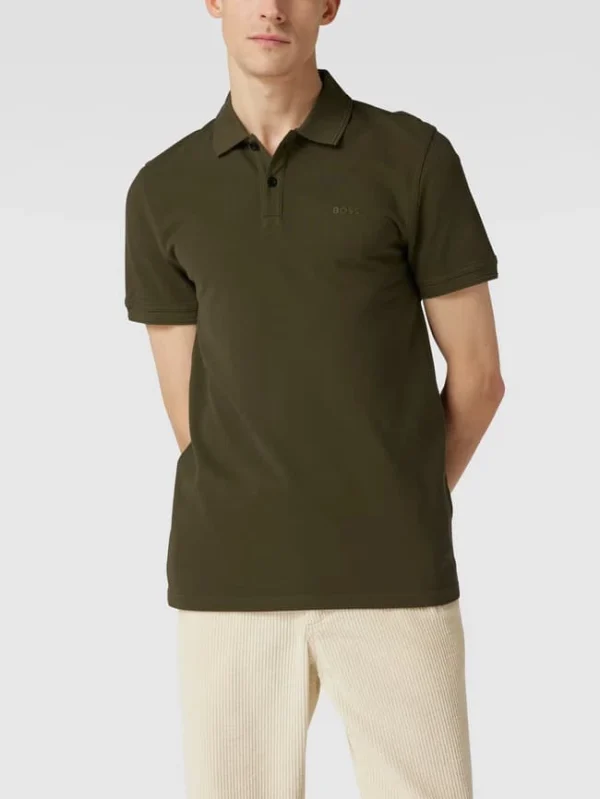BOSS Casualwear Slim Fit Poloshirt Mit Label-Print Modell ‚Prime‘ – Olivgrün 5