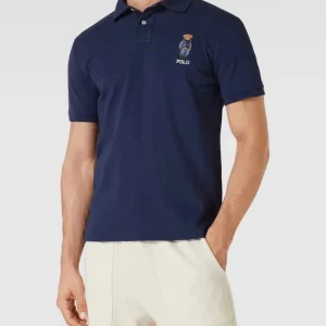 Auslauf ⭐ Polo Ralph Lauren Custom Slim Fit Poloshirt Mit Label-Stitching – Marineblau ✔️ 13