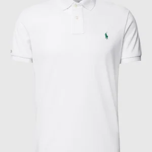 Bestpreis ? Polo Ralph Lauren Custom Slim Fit Poloshirt Mit Label-Stitching – Weiß ✔️ 9
