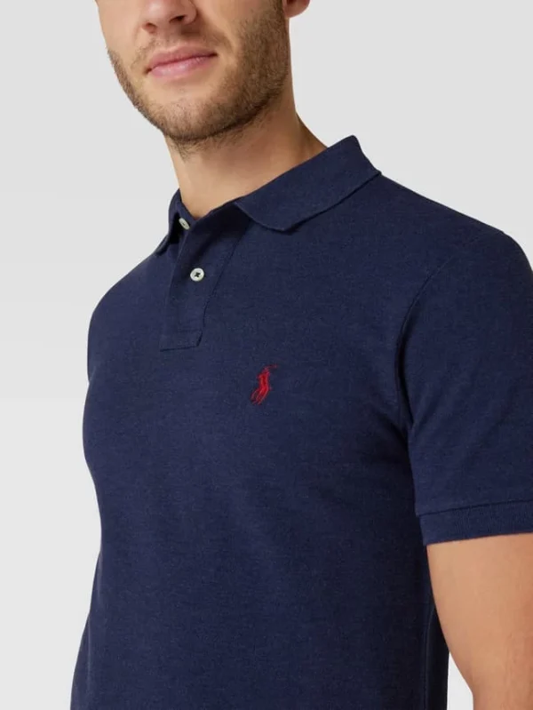 Bestes Angebot ⌛ Polo Ralph Lauren Poloshirt In Melierter Optik – Marineblau ✔️ 4
