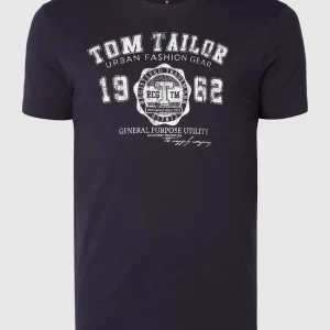Aktion ✨ Tom Tailor T-Shirt Mit Logo-Print – Marineblau ? 9