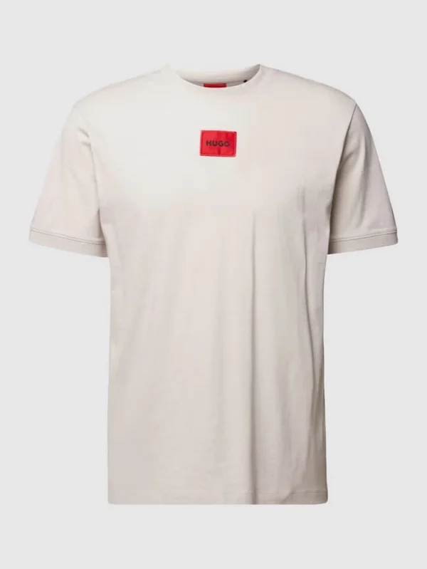 HUGO T-Shirt Mit Logo-Stitching Modell ‚Diragonilo‘ – Beige 3