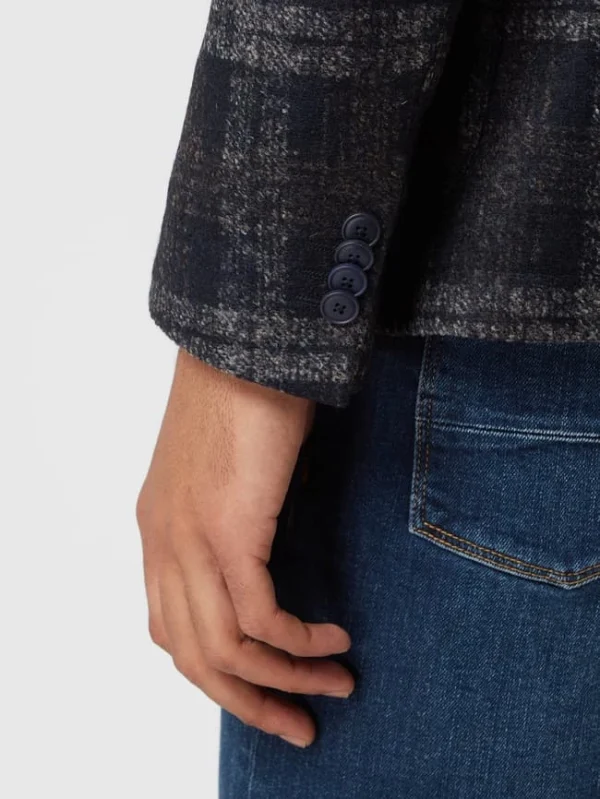 DIGEL Slim Fit 2-Knopf-Sakko Mit Woll-Anteil Modell ‚Kristo‘ – Dunkelblau 4