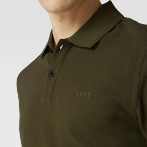 BOSS Casualwear Slim Fit Poloshirt Mit Label-Print Modell ‚Prime‘ – Olivgrün 11