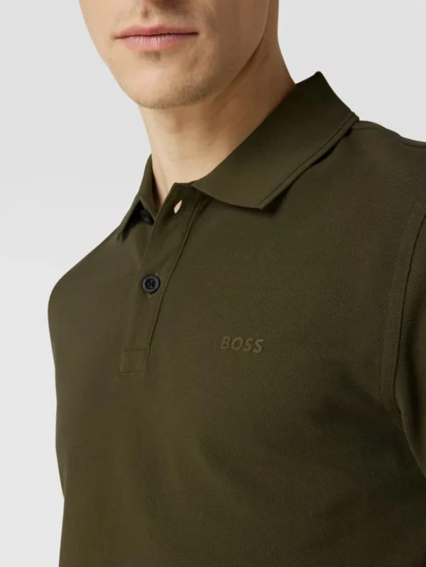 BOSS Casualwear Slim Fit Poloshirt Mit Label-Print Modell ‚Prime‘ – Olivgrün 4