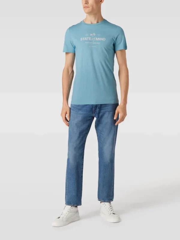 Billig ⌛ S.Oliver RED LABEL T-Shirt Mit Label-Print – Hellblau ? 1