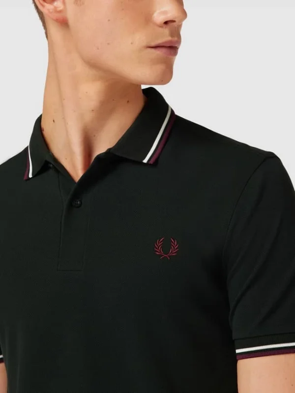 Fred Perry Poloshirt Mit Label-Stitching – Dunkelgrün 4
