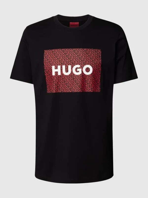 HUGO T-Shirt Mit Logo-Print Modell ‚Dulive‘ – Schwarz 3