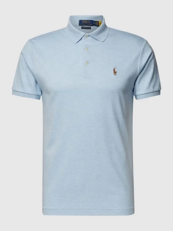 Neu ? Polo Ralph Lauren Custom Slim Fit Poloshirt Mit Logo-Stitching – Blau ? 3