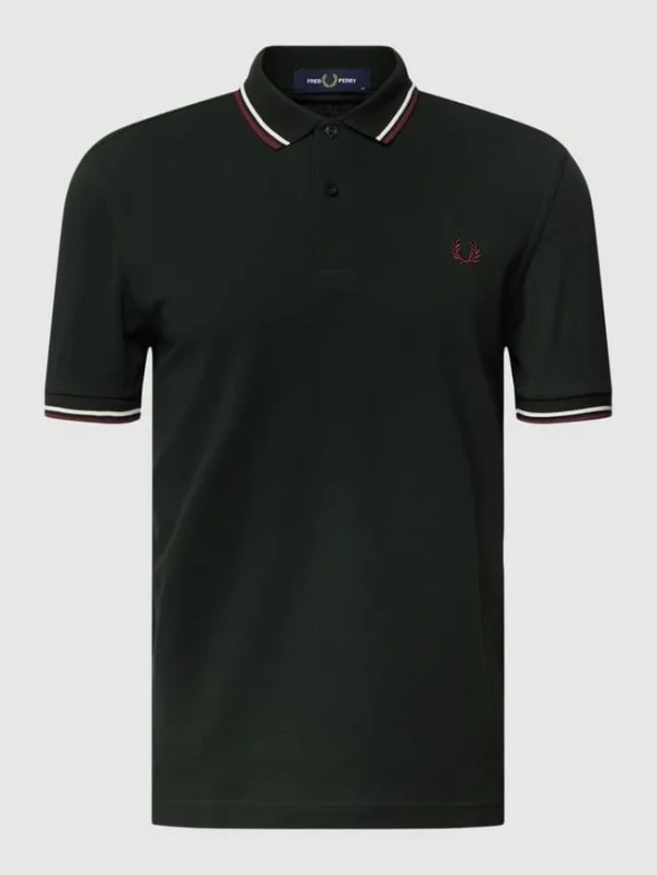 Fred Perry Poloshirt Mit Label-Stitching – Dunkelgrün 3