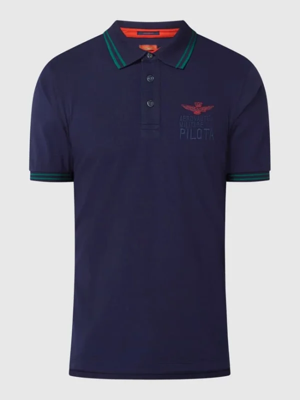 Brandneu ? Aeronautica Militare Poloshirt Mit Stickerei – Marineblau ? 3