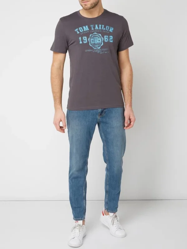 Billig ? Tom Tailor T-Shirt Mit Logo-Print – Anthrazit ✨ 1