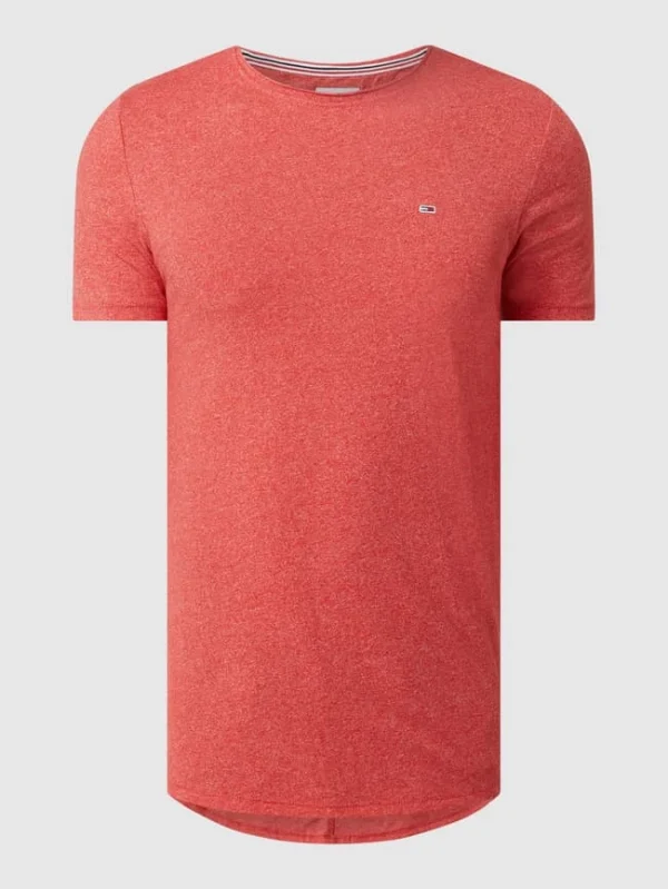 Großhandel ? Tommy ? Jeans Slim Fit T-Shirt Mit Logo-Stickerei Modell ‘Jaspe’ – Rot Meliert ? 3