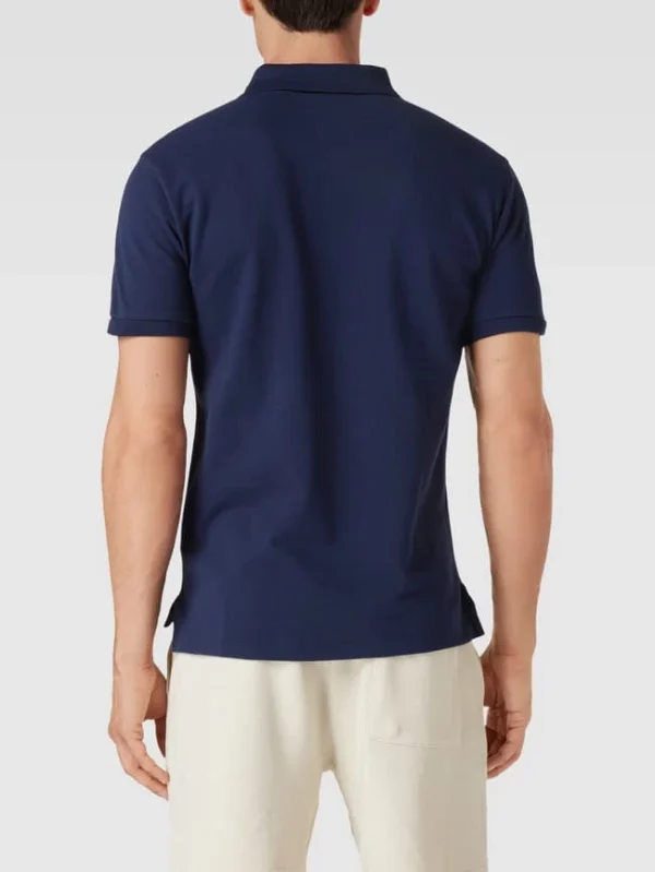 Auslauf ⭐ Polo Ralph Lauren Custom Slim Fit Poloshirt Mit Label-Stitching – Marineblau ✔️ 6
