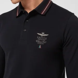 Blitzangebot ? Aeronautica Militare Poloshirt Mit Langen Ärmeln Modell ‘POLO’ – Marineblau ? 11