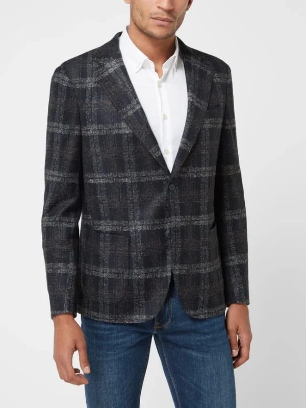 DIGEL Slim Fit 2-Knopf-Sakko Mit Woll-Anteil Modell ‚Kristo‘ – Dunkelblau 5