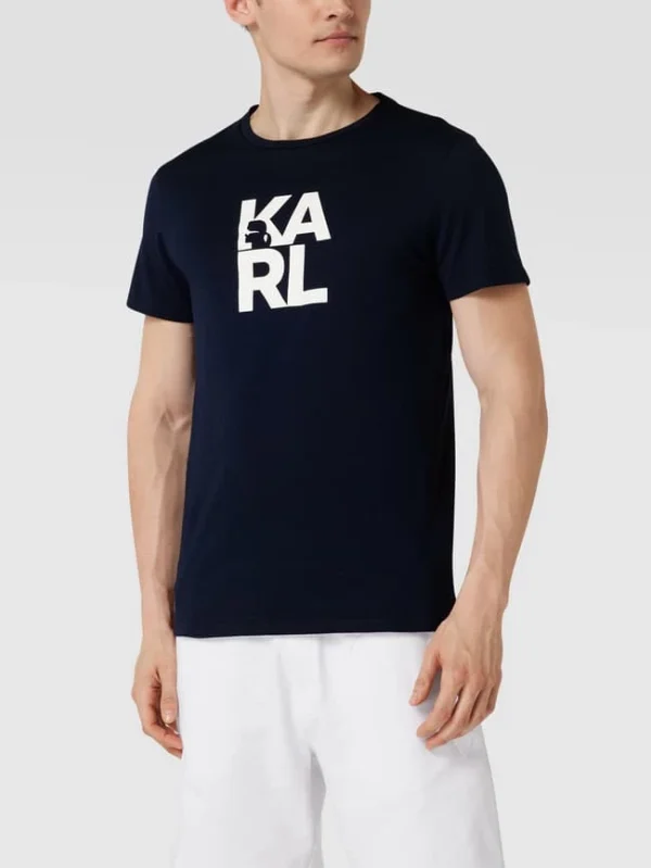 Rabatt ? Karl Lagerfeld Beachwear T-Shirt Mit Label-Print – Marineblau ? 5