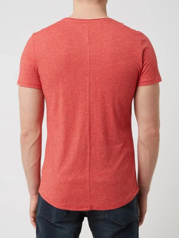 Großhandel ? Tommy ? Jeans Slim Fit T-Shirt Mit Logo-Stickerei Modell ‘Jaspe’ – Rot Meliert ? 6