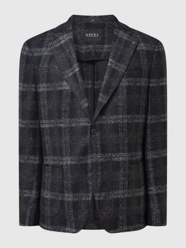 DIGEL Slim Fit 2-Knopf-Sakko Mit Woll-Anteil Modell ‚Kristo‘ – Dunkelblau 3