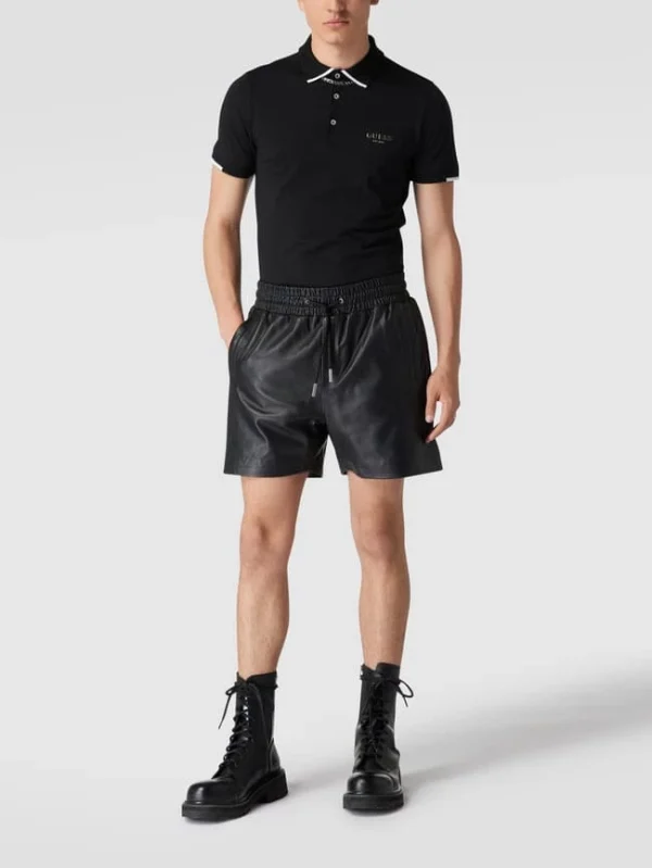 Guess Poloshirt Mit Label-Print – Schwarz 1