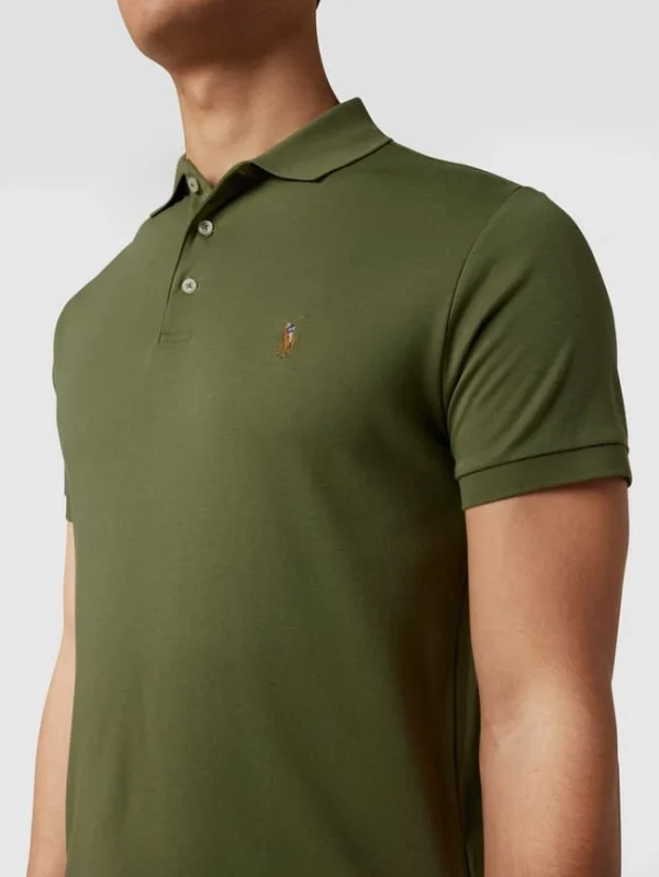 Am billigsten ? Polo Ralph Lauren Custom Slim Fit Poloshirt Mit Logo-Stitching – Olivgrün ? 4