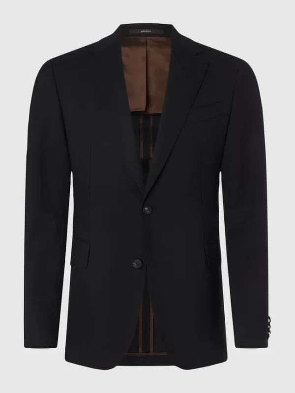 Windsor Shaped Fit 2-Knopf-Sakko Mit Stretch-Anteil Modell ‚Sono‘ – Schwarz 1