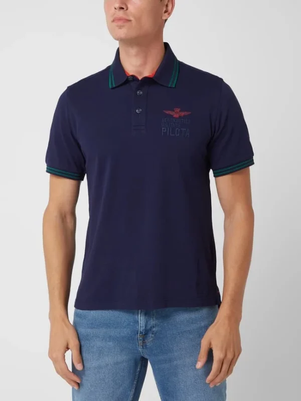 Brandneu ? Aeronautica Militare Poloshirt Mit Stickerei – Marineblau ? 5