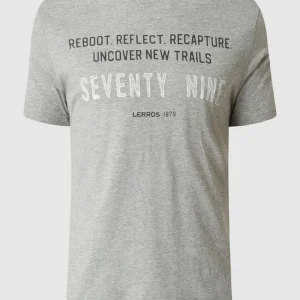 Lerros T-Shirt Aus Baumwolle – Mittelgrau Meliert 9