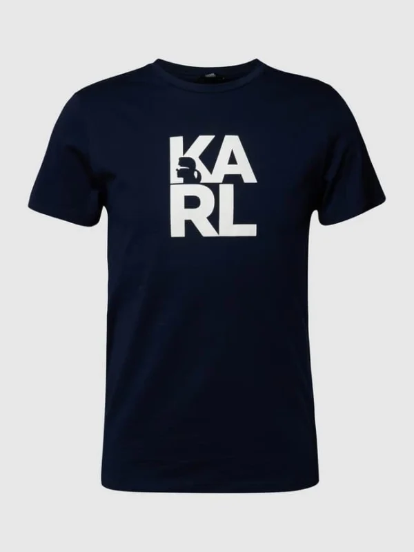Rabatt ? Karl Lagerfeld Beachwear T-Shirt Mit Label-Print – Marineblau ? 3