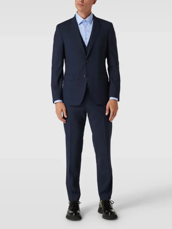 BOSS Slim Fit Anzughose Aus Schurwoll-Mix Modell ‚Genius‘ – Blau 1