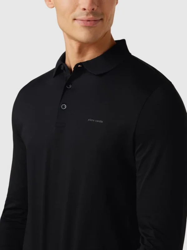 Top 10 ? Pierre Cardin Poloshirt Mit Label-Detail Modell ‘Longsleeves’ – Schwarz ✨ 4