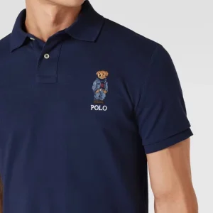 Auslauf ⭐ Polo Ralph Lauren Custom Slim Fit Poloshirt Mit Label-Stitching – Marineblau ✔️ 11