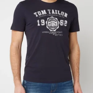Aktion ✨ Tom Tailor T-Shirt Mit Logo-Print – Marineblau ? 13
