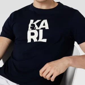 Rabatt ? Karl Lagerfeld Beachwear T-Shirt Mit Label-Print – Marineblau ? 11