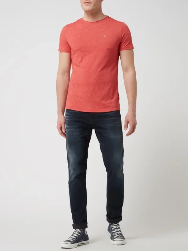 Großhandel ? Tommy ? Jeans Slim Fit T-Shirt Mit Logo-Stickerei Modell ‘Jaspe’ – Rot Meliert ? 1