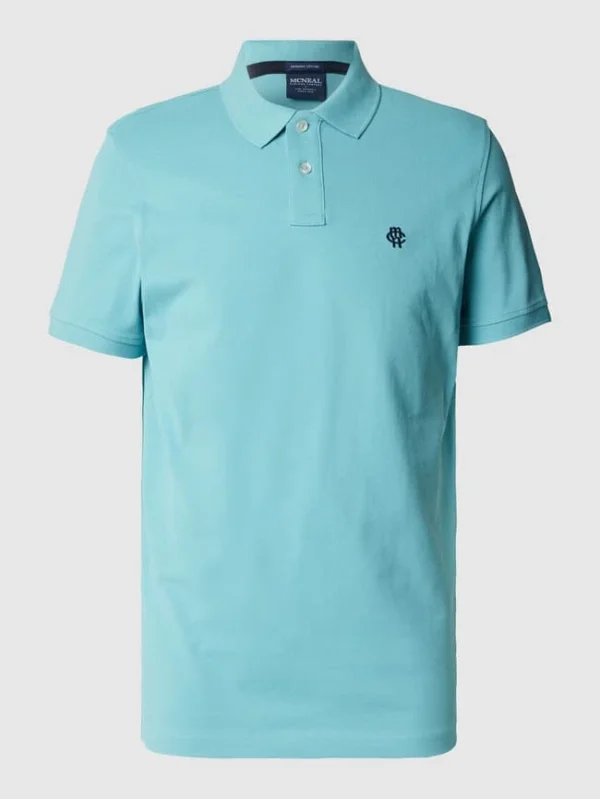Auslauf ⌛ MCNEAL Poloshirt Mit Brand-Stitching – Aqua Blau ? 3