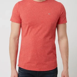 Großhandel ? Tommy ? Jeans Slim Fit T-Shirt Mit Logo-Stickerei Modell ‘Jaspe’ – Rot Meliert ? 13