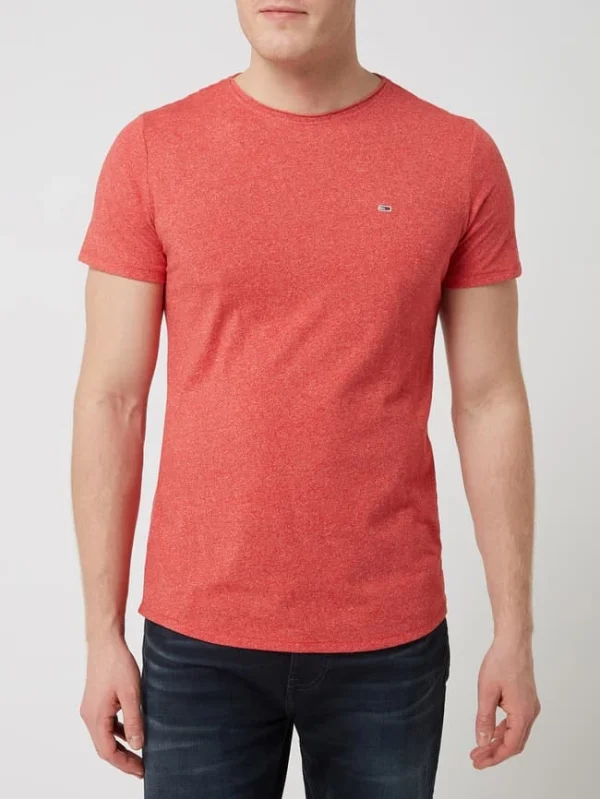 Großhandel ? Tommy ? Jeans Slim Fit T-Shirt Mit Logo-Stickerei Modell ‘Jaspe’ – Rot Meliert ? 5