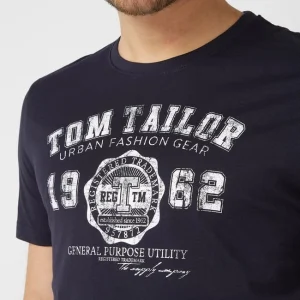 Aktion ✨ Tom Tailor T-Shirt Mit Logo-Print – Marineblau ? 11