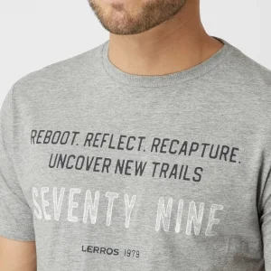 Lerros T-Shirt Aus Baumwolle – Mittelgrau Meliert 11