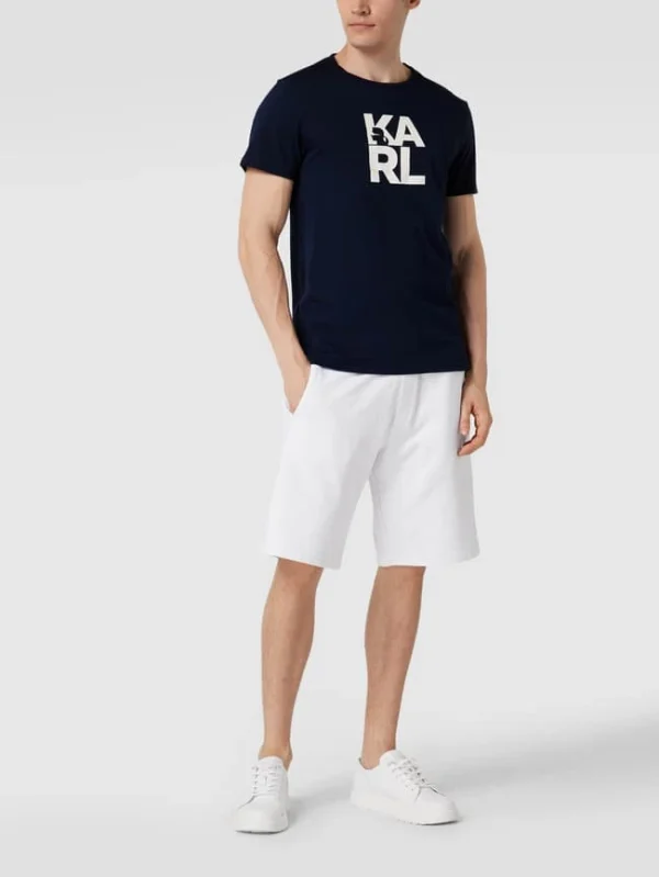 Rabatt ? Karl Lagerfeld Beachwear T-Shirt Mit Label-Print – Marineblau ? 1