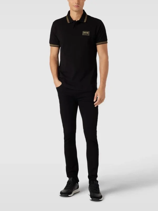 Bester Verkauf ? Versace ? Jeans Couture Poloshirt Mit Label-Patch – Schwarz ? 1