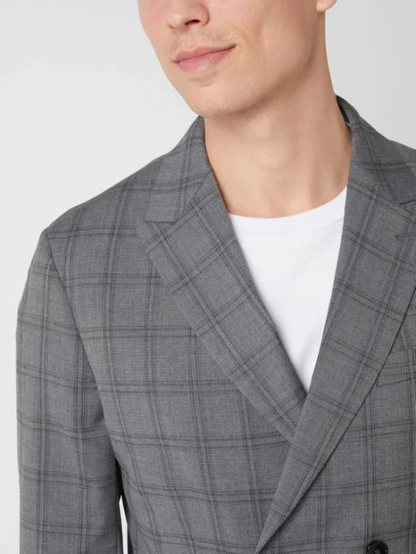 Mango Slim Fit Sakko Mit 2-reihiger Knopfleiste Modell ‚Boston‘ – Mittelgrau 4