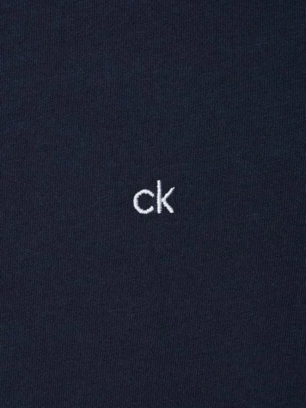 Bestpreis ? CK Calvin Klein T-Shirt Mit Logo-Stickerei – Marineblau ? 3