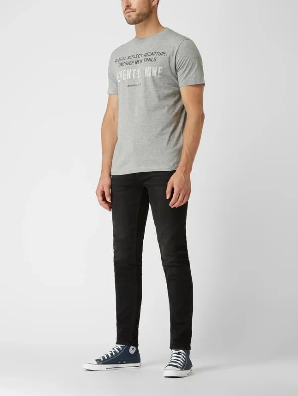 Lerros T-Shirt Aus Baumwolle – Mittelgrau Meliert 1