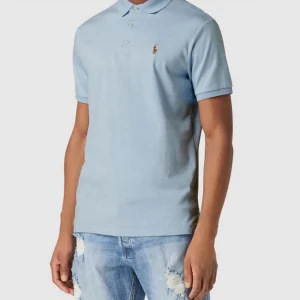 Neu ? Polo Ralph Lauren Custom Slim Fit Poloshirt Mit Logo-Stitching – Blau ? 13